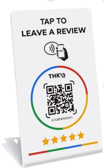 TapCard™️ – סטאנד שולחני חכם לביקורות גוגל