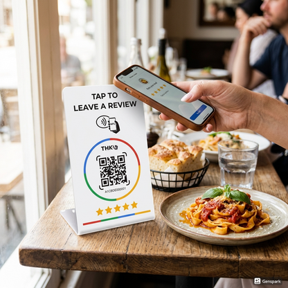 TapCard™️ – סטאנד שולחני חכם לביקורות גוגל