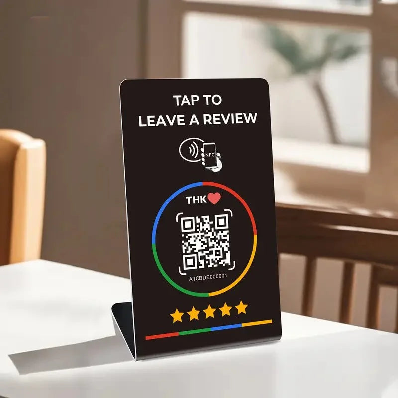 NFC 215 Programmable for Google Review Card NFC Station Table 13.56Mhz QR Code Can Be Independently Set to Link Standing Card